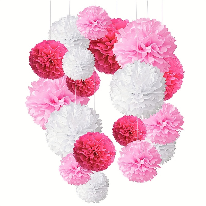29 Colors available!! Light pink Tissue paper pompons holiday
