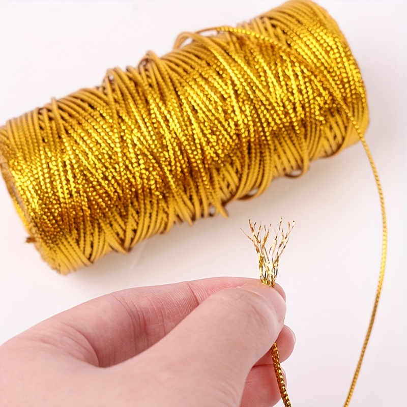 Golden Twine String Thread Twist Ties Coil Ribbon Metallic - Temu