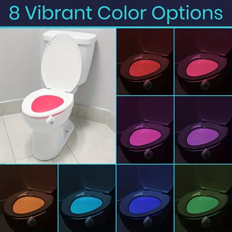 8 color Bathroom Night Light Pir Motion Sensor Light Led - Temu