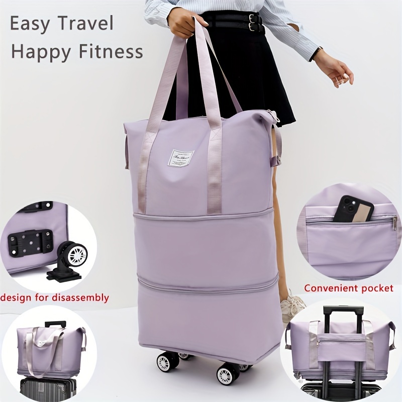

Large Capacity Travel Duffle Bag, Lightweight Luggage Bag With Wheels, Portable Overnight Bag