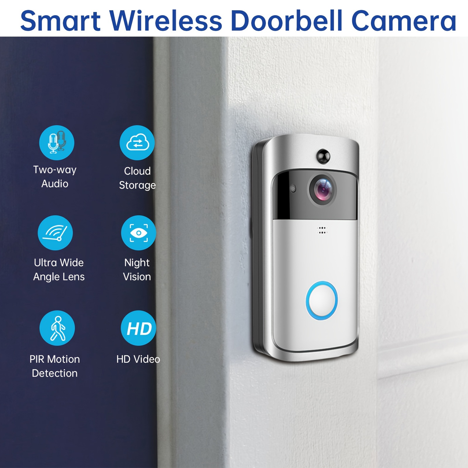1pc Smart Life Wifi Door Bell Smart Home Wireless Intercom - Temu Spain