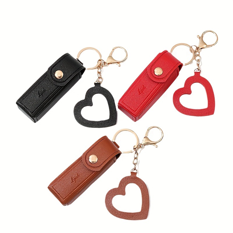 Wholesale PU Imitation Leather Lipstick Pouch Holder Pendant Keychain 