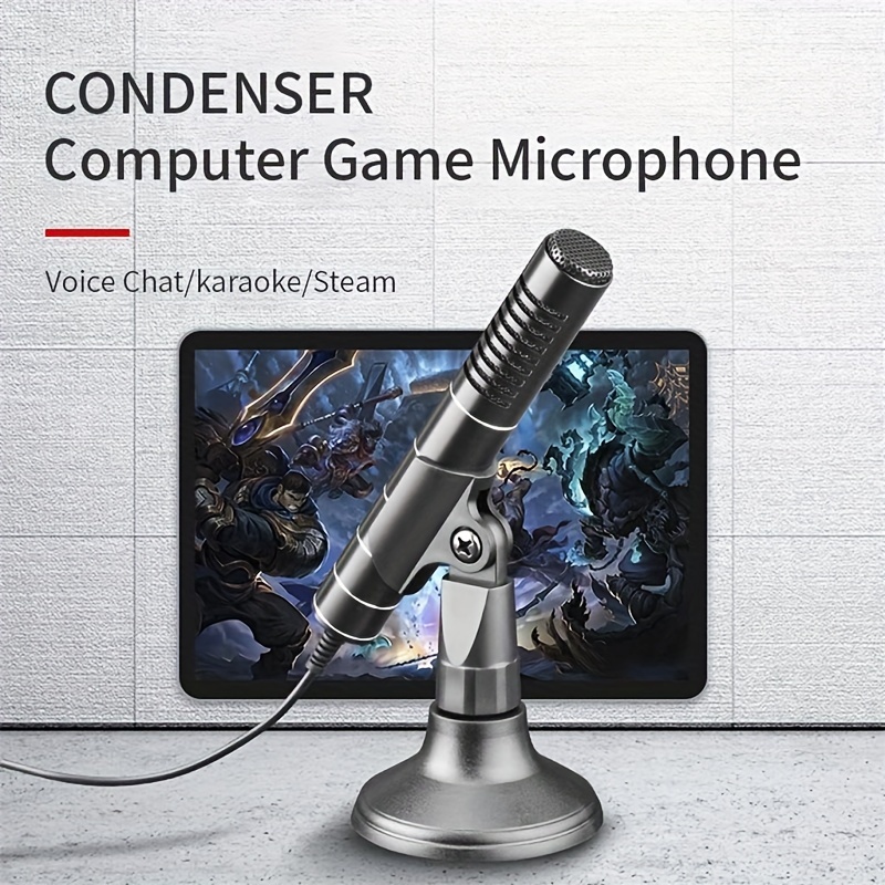Microfono Para Computadora PC Condensador 3.5 mm Grabacion Podcast  Videollamada 