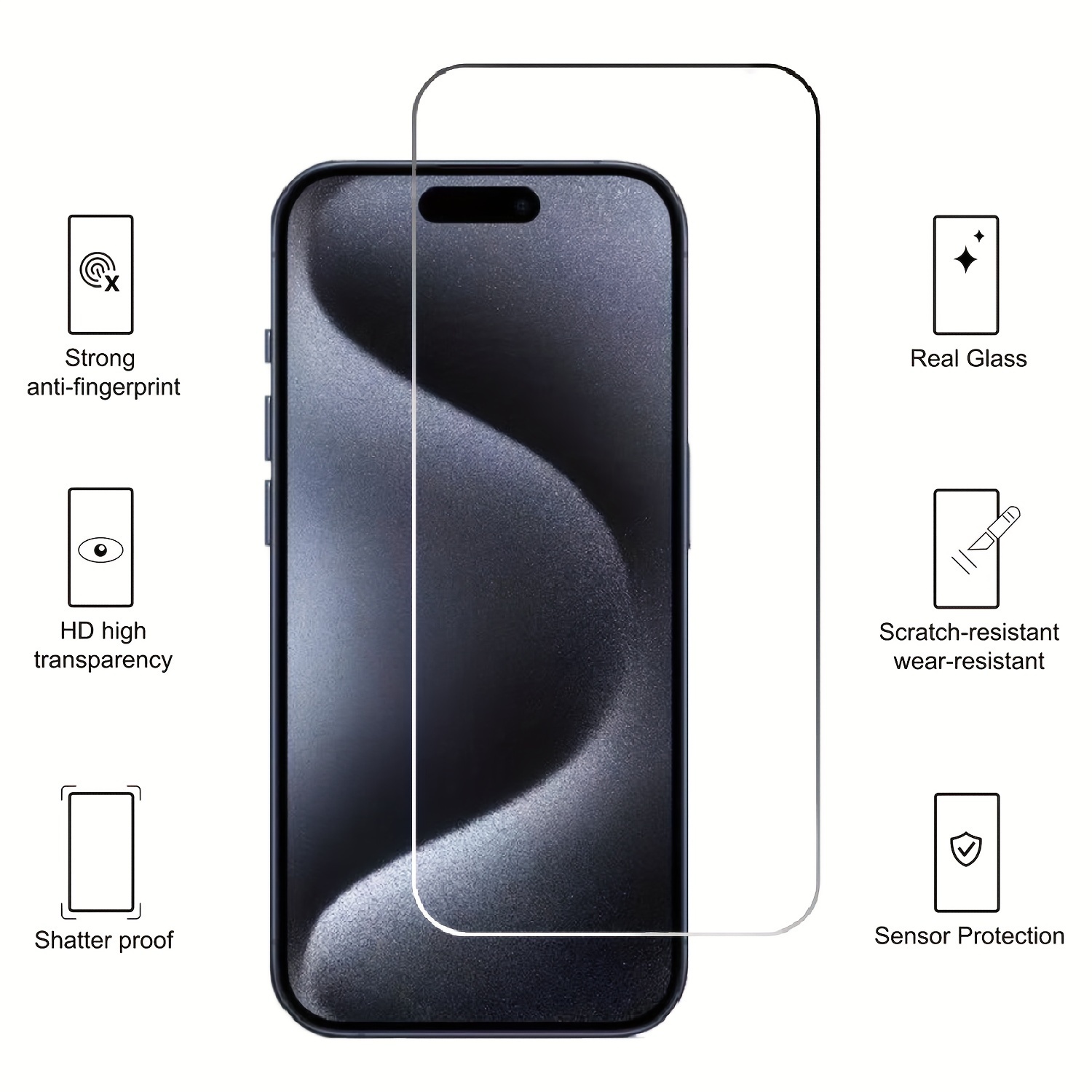 2-Pack HD Tempered Glass Camera Lens Protector for iPhone 15 / iPhone 15 Plus