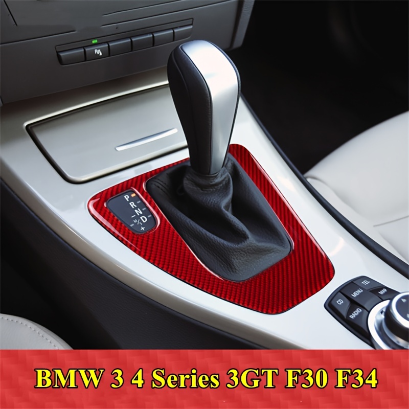 Carbon Fiber Control Gear Box Shift Knob Panel Frame Cover Sticker Interior  Trim - Upgrade Your BMW 3 Series F30 F31 GT F34 4 Series F32 F33 F36 (2013
