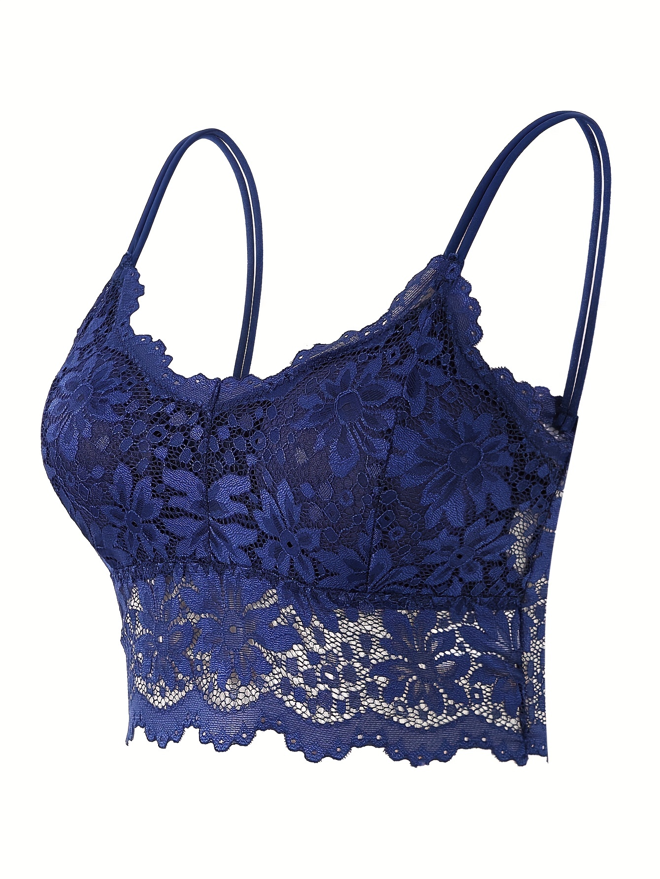 Sexy Lace Longline Bralettes Womens Comfort Bra Camisole Padded