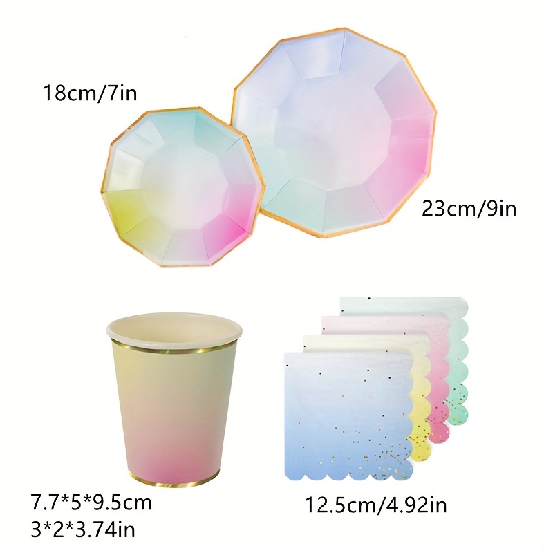 Bronzing Colorful Small Square Plate Disposable Paper Plate - Temu