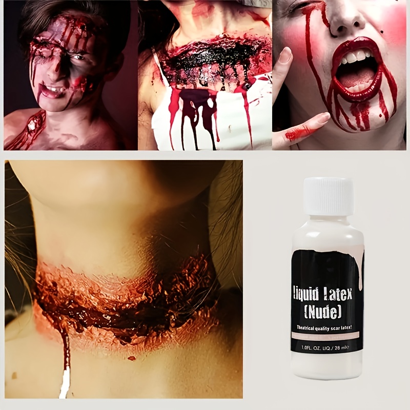 Maquiagem de zumbi: cápsulas de tinta, sangue e esponja