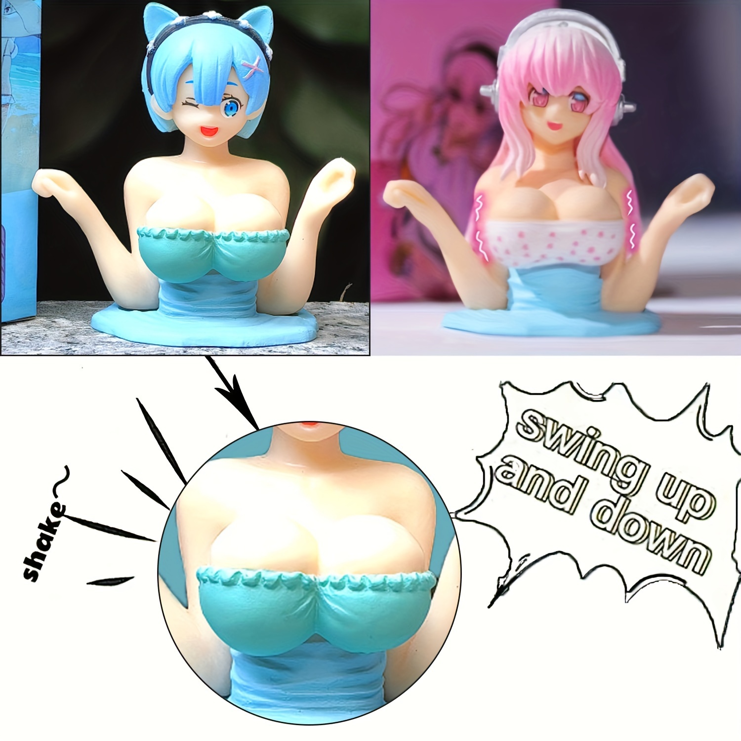 Shaking Boobs Sexy Home Desk Car Ornaments Cute Anime Dolls - Temu