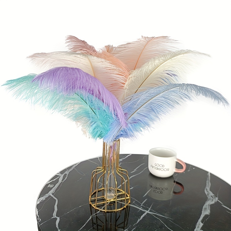  50/100 piezas coloridas plumas de avestruz para mesa de  comedor, accesorios de decoración de Navidad, costura, pluma, artesanía,  7.9-9.8 in, pluma púrpura claro, 50 unidades : Arte y Manualidades