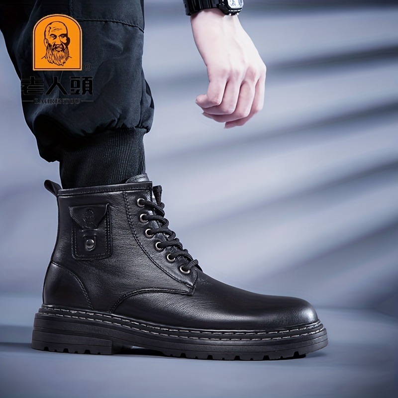 Botas Moto Hombres Botas Tobillo Casuales Cremalleras Laterales Botas  Trabajo Zapatos - Calzado Hombre - Temu