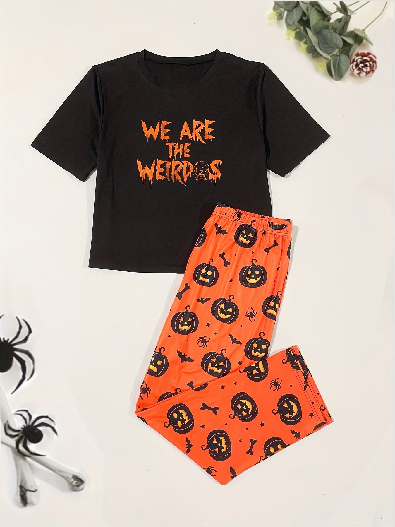 Plus Size Halloween Casual Leggings Women's Plus Bat Print - Temu