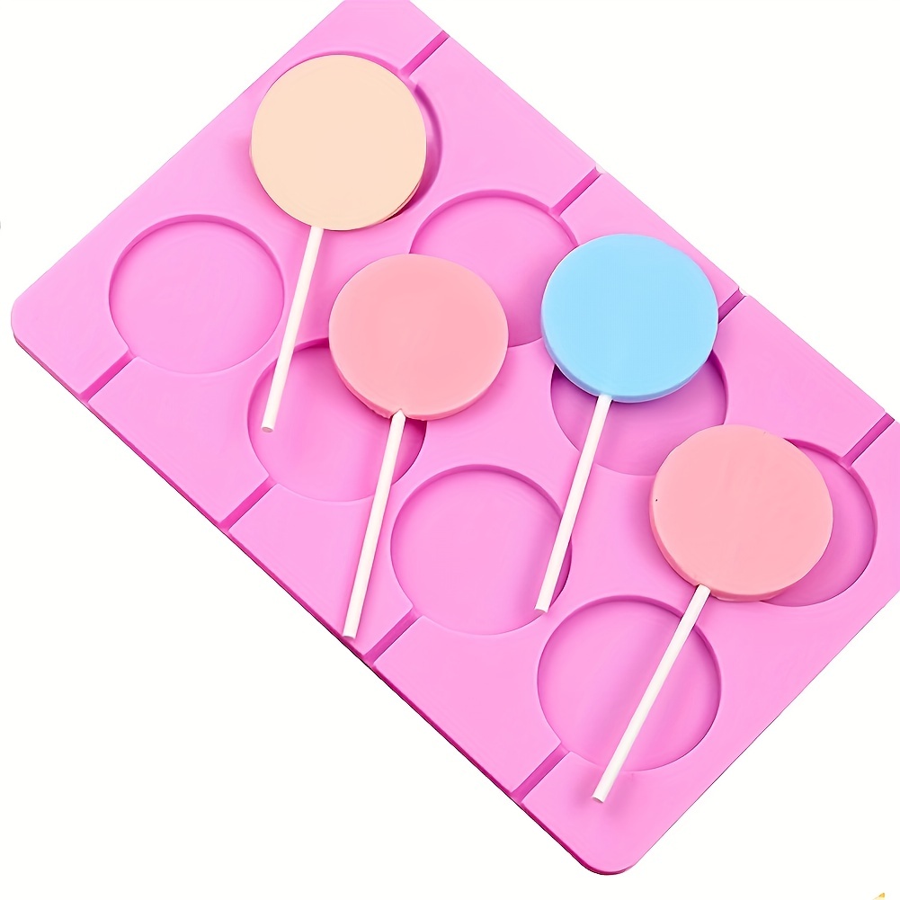Silicone Lollipop Molds, 8/12 Cavity Chocolate Candy Mold With Lollipop  Sticks, Candy Treat Bags And Golden Ties, Great For Sucker, Hard Candy,  Kitchen Baking Tools - Temu