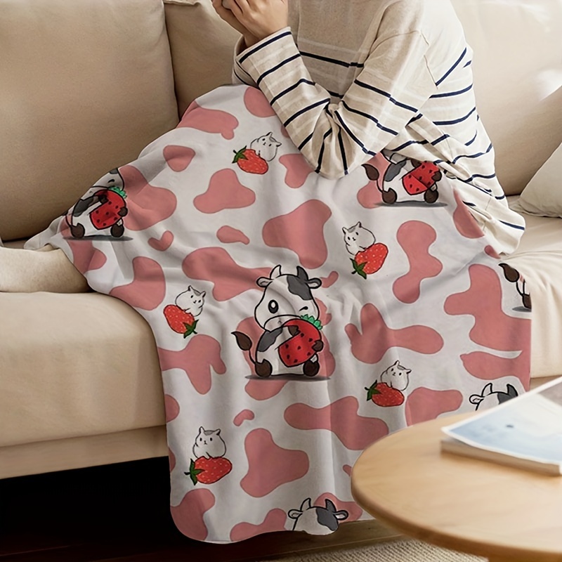 Cow pattern throw blanket sale