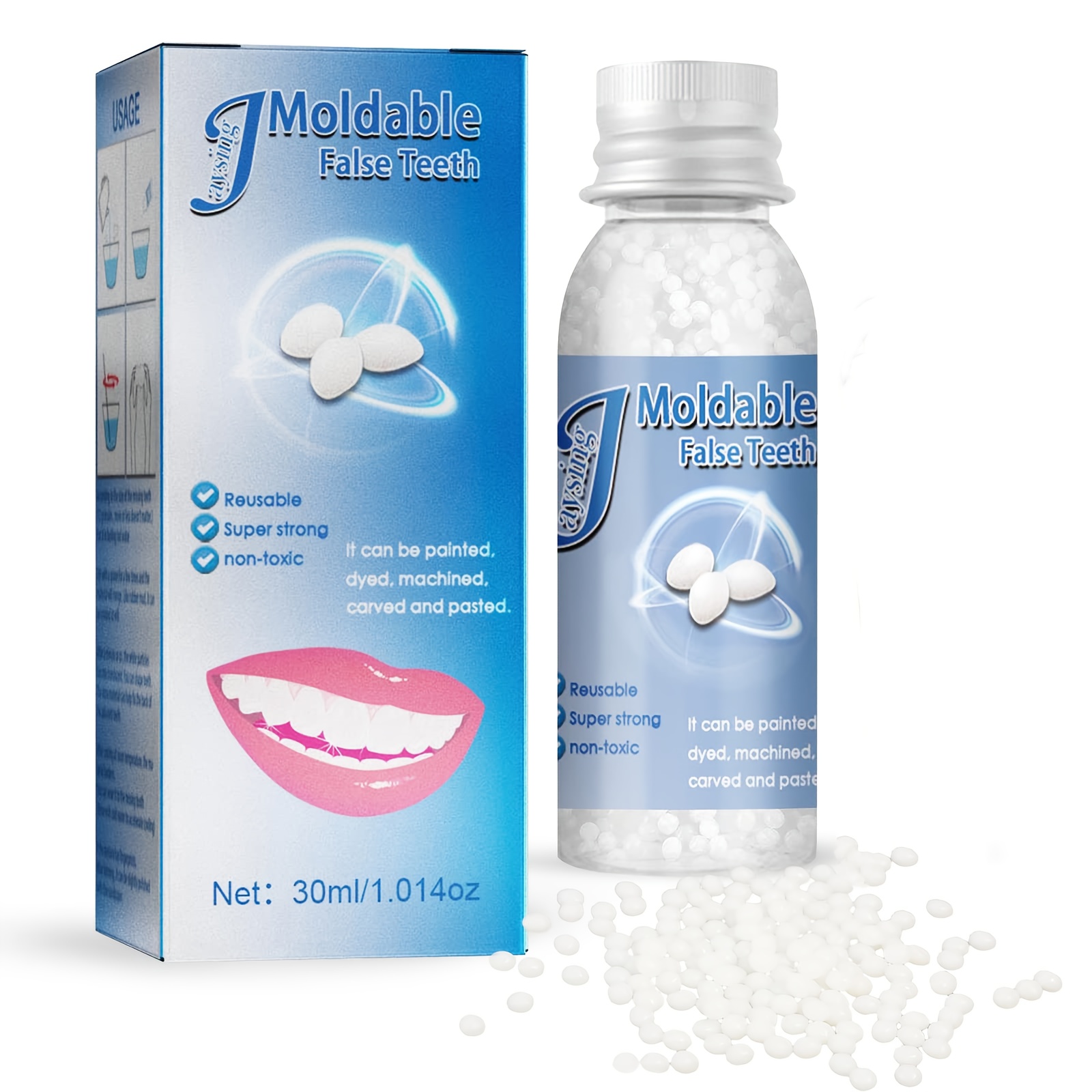  Pegamento de dientes de plástico Maquillaje Dentaduras postizas  Kit de reparación de dientes temporales modificado Llenado de dientes de  llenado de dientes Pegamento de dientes falsos Agujeros de : Salud y
