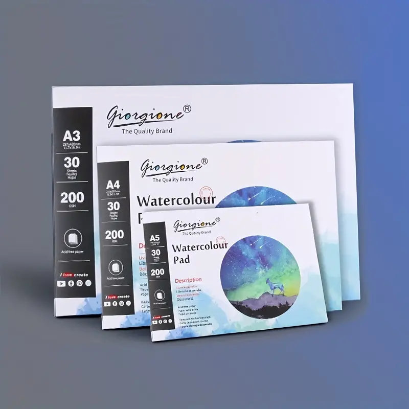 A3/a4/a5 Watercolor Paper Pad Wet Media Painting 200gsm - Temu