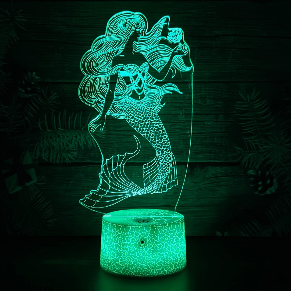 Mermaid Gifts For Girls, 3d Mermaid Night Lights For Girls Room,16