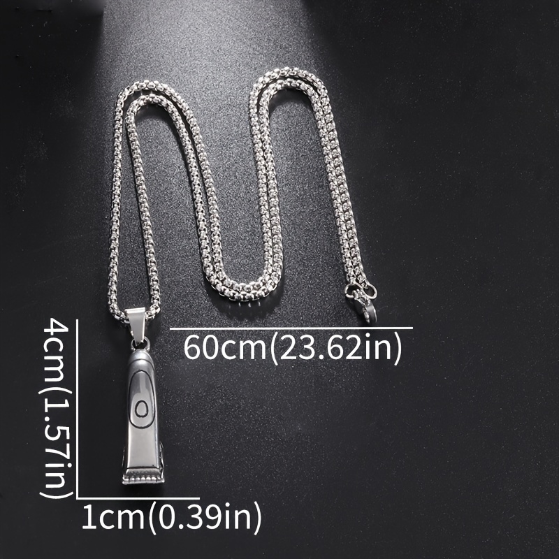 60CM Men's Titanium Steel Jewelry Fashion Razor Blade Pendant Silver  Necklace