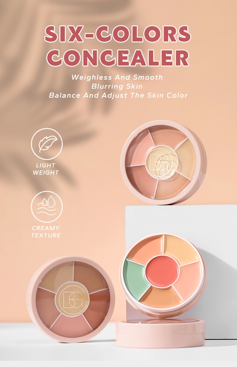 beauty glazed 6 color concealer for spotless brightened skin decrease tear gaps dark circles even skin tone details 0