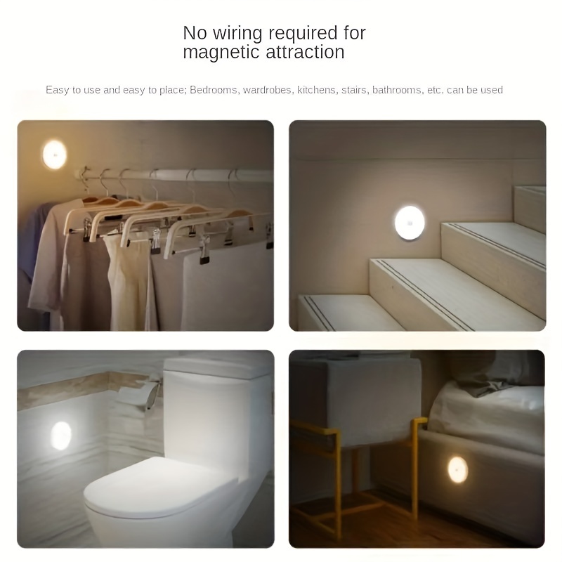 Intelligent Motion Sensor Night Light, Usb Charging Led Light For Bedroom  Living Room Corridor Stairs Hallway Bathroom Wardrobe Light - Temu