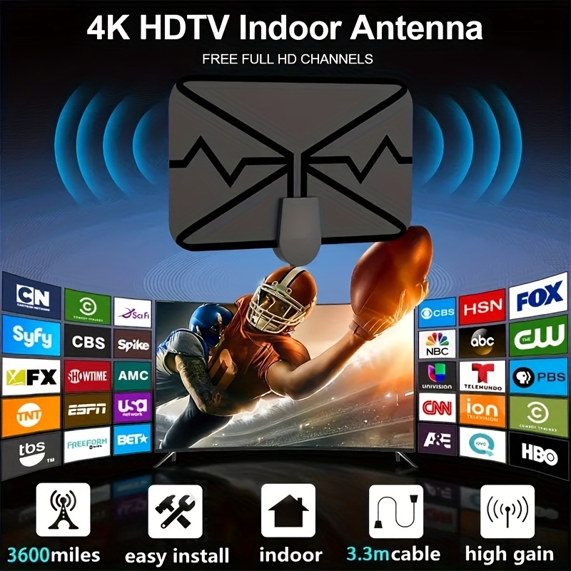Antena de TV para TV Digital, Portátil HDTV para Interiores