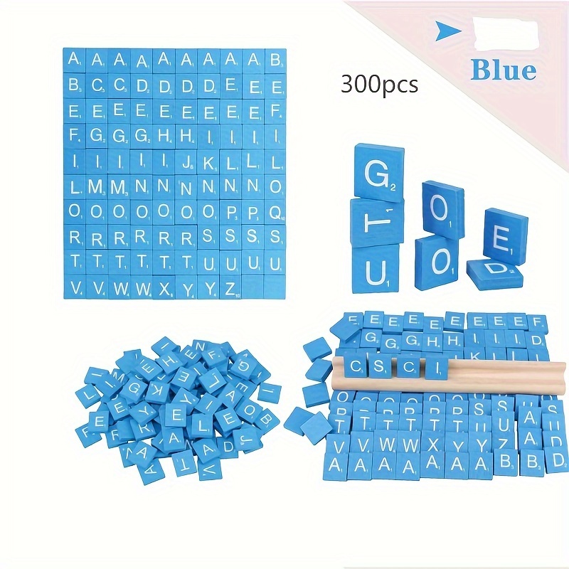 QMET Lot de 500 lettres de Scrabble en bois pour travaux manuels –  Décoration de cadeau en bois – Fabrication de sous-verres de l'alphabet et  jeu de
