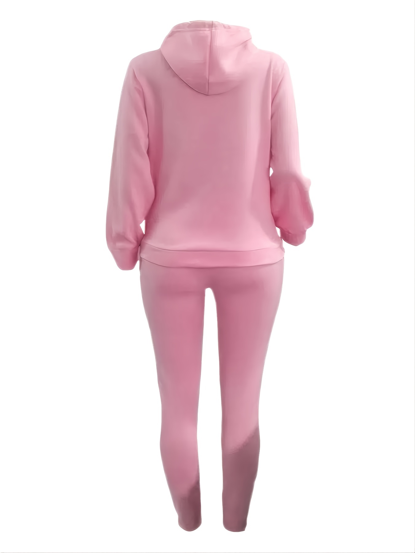 2-Piece Hoodies Set Solid Color Pullover Sweatshirt & Sweatpants Thick  Tracksuit L Purple