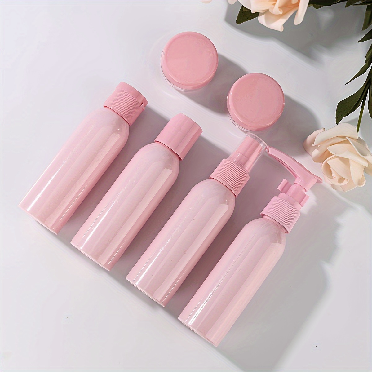 Image of 6pcs Set Of Cosmetic Dispensing Bottles And Dispensing Cans Travel Cosmetic Dispensing Bottles Set