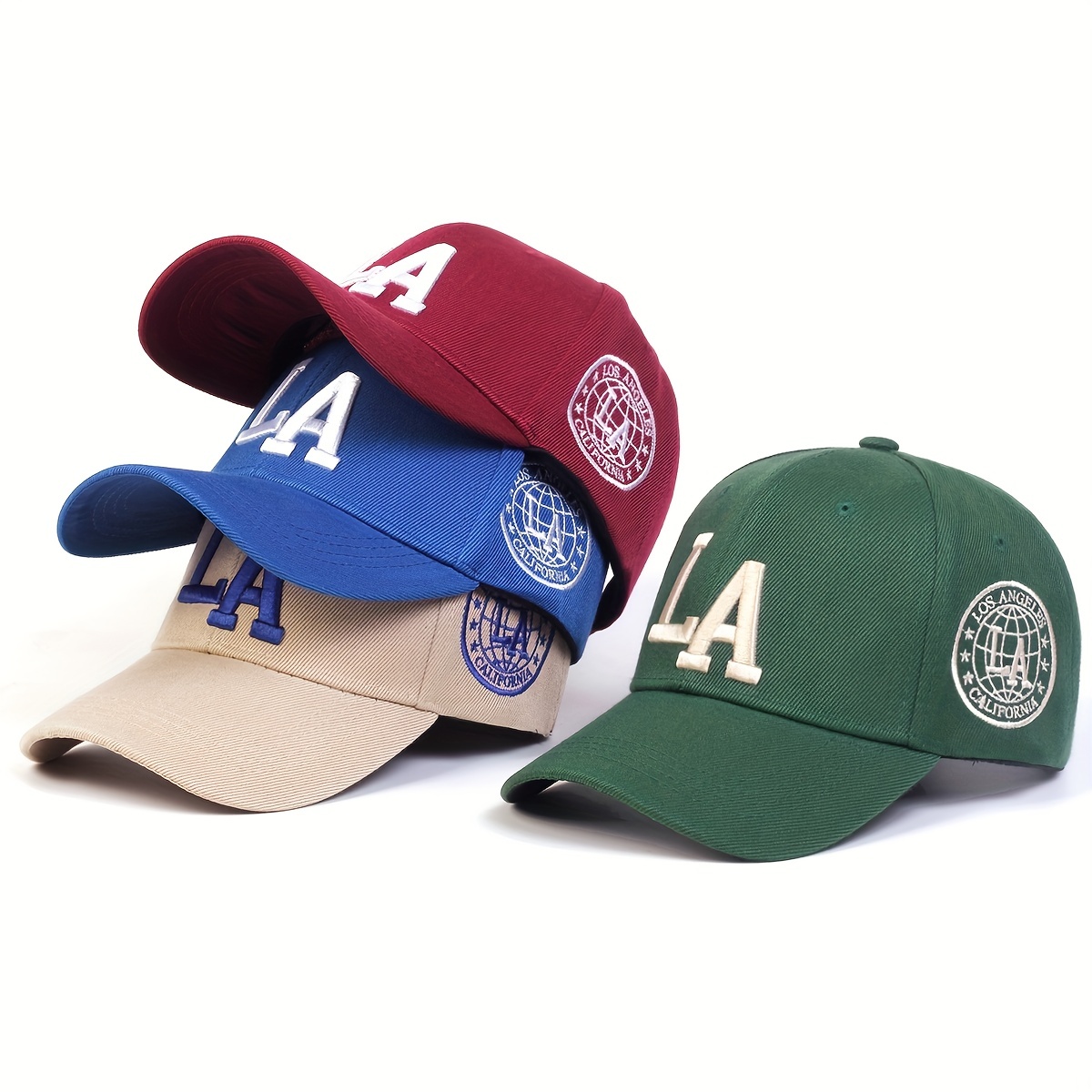 

1pc Unisex Sunshade Breathable Adjustable Casual Baseball Cap With Letter "la" Embroidery For Spring And Autumn Travel Seaside Party