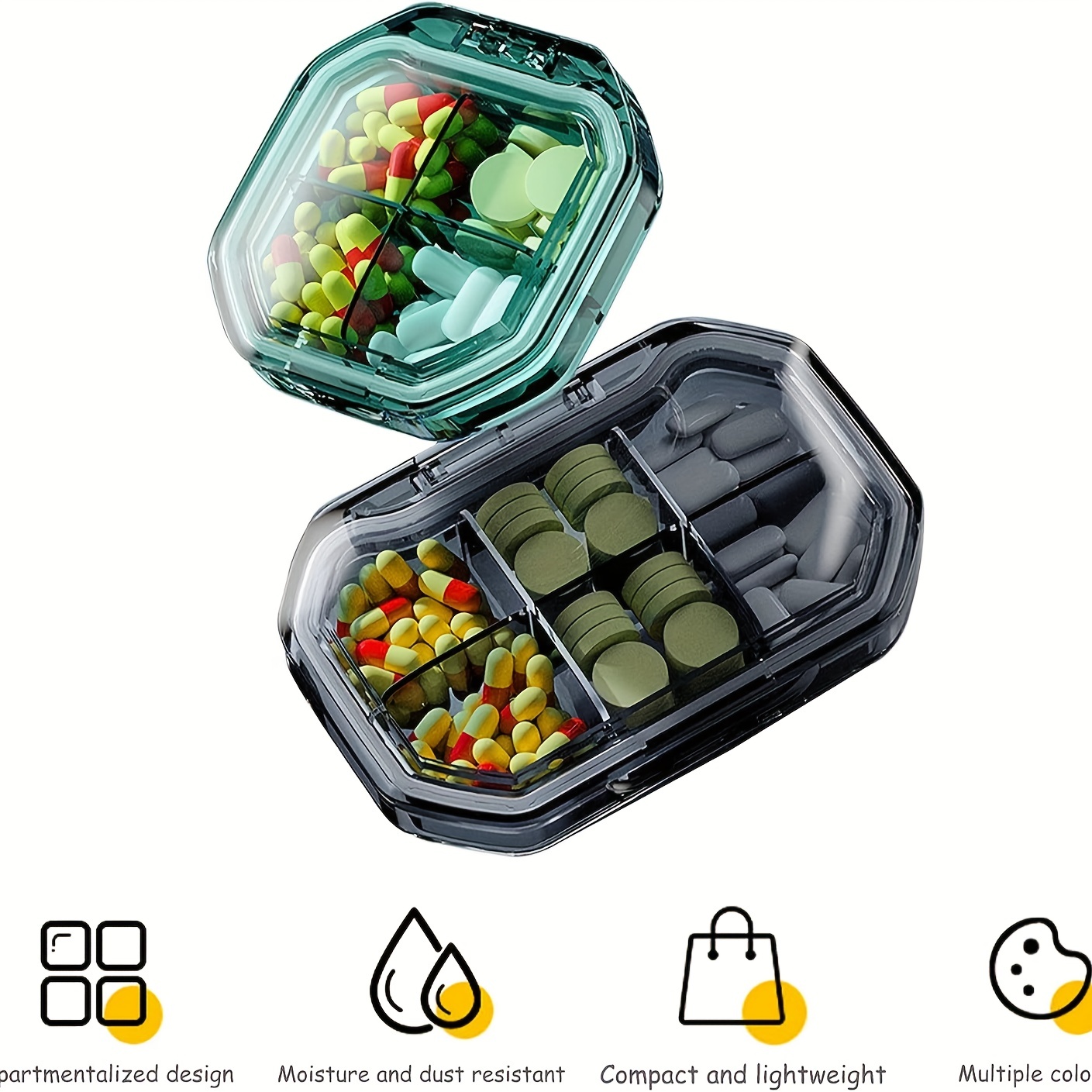 Pill Box, Cute Pill Case For Purse Travel Mini Pill Container