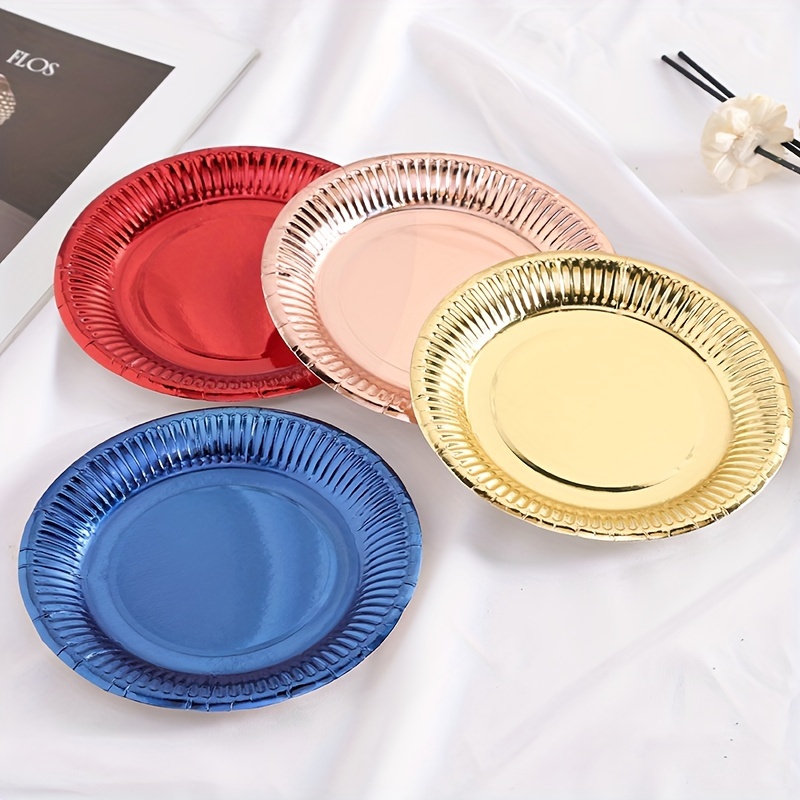 30Pcs piatti di carta rotondi bianchi vassoio di carta usa e getta di alta  qualità per piatti da pranzo di alta qualità