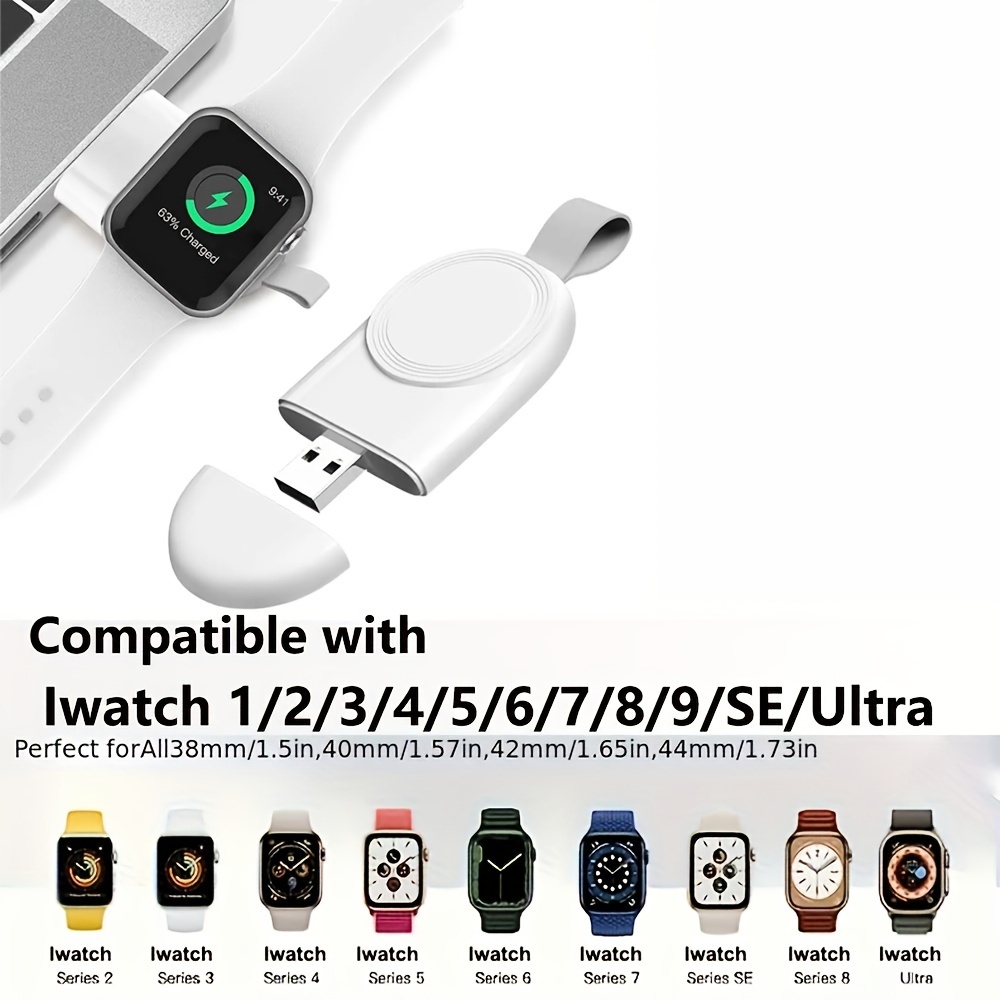 Cargador Inalámbrico Iwatch Series 9 8 7 6 5 4 3 2 1 Banco - Temu