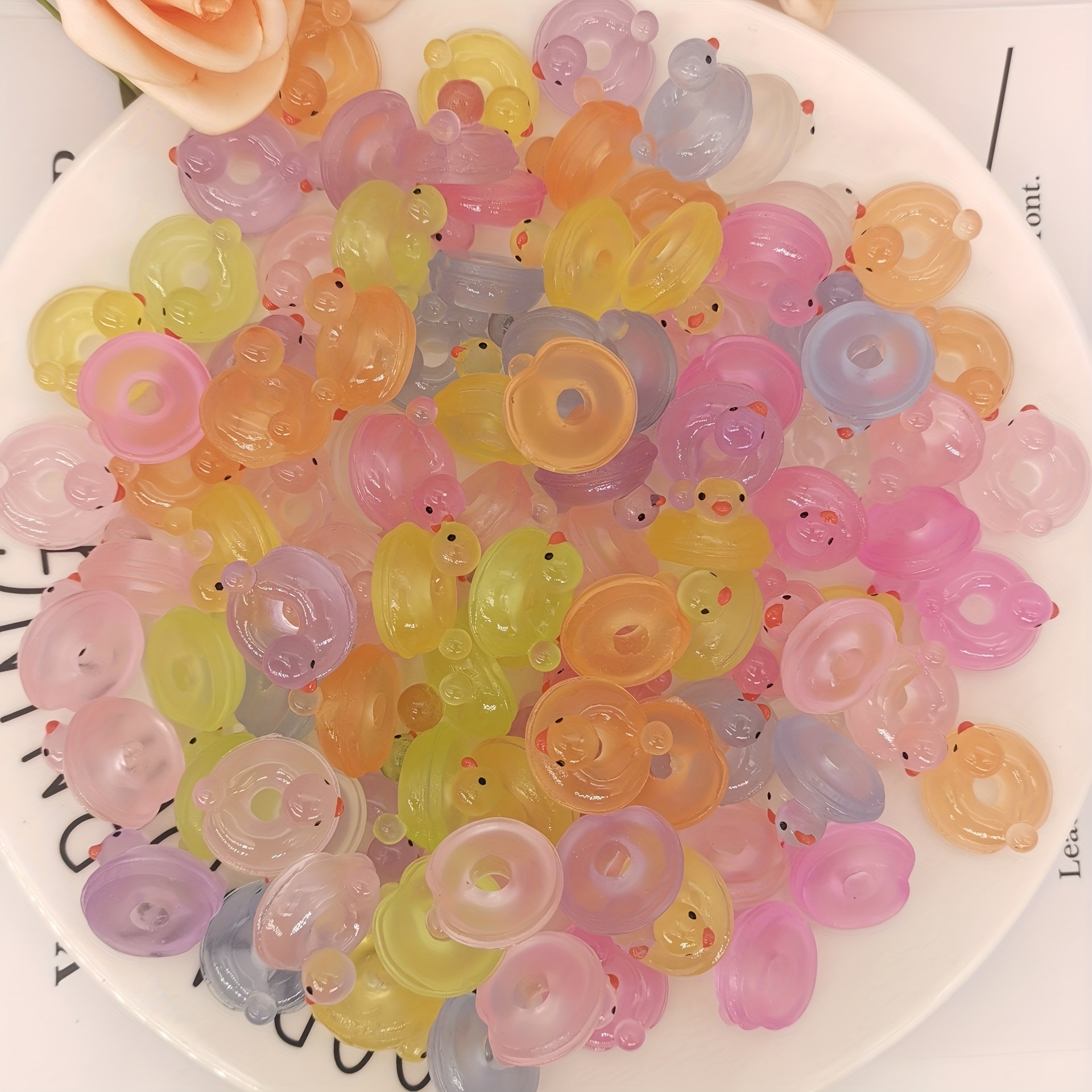 10Pcs Cartoon Cute Flower Resin Charms for Jewelry Making Crafts