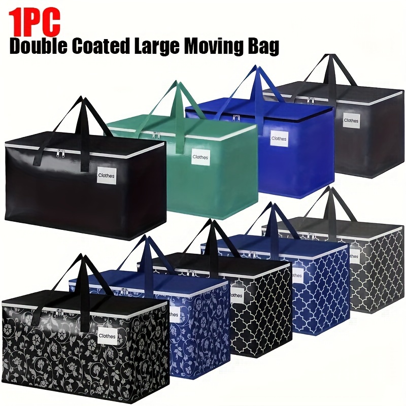 

1pc Large Moving Heavy Duty Bag, With Strong Zipper And Handles Collapsible Space Saving Bag