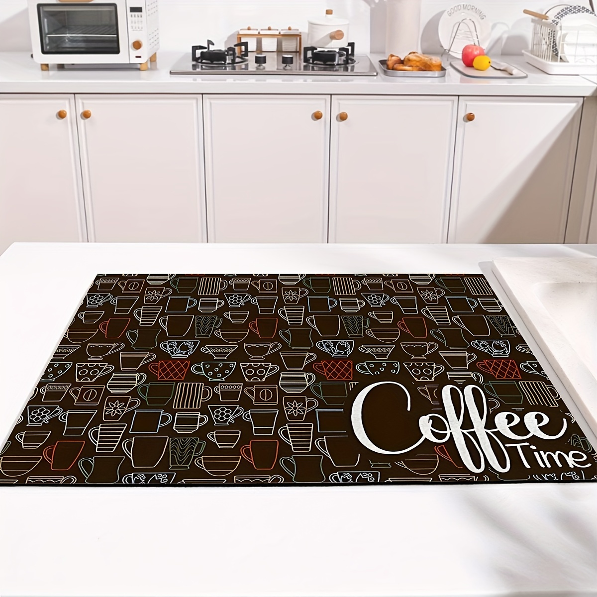 Coffee Printed Dish Drying Mat, Vintage Soft Draining Pad, Non-slip Super  Absorbent Wear-resistant Coffee Machine Mat, Pet Mat, Placemat For  Countertop Dining Patio Table Decorations, Home Kitchen Supplies - Temu