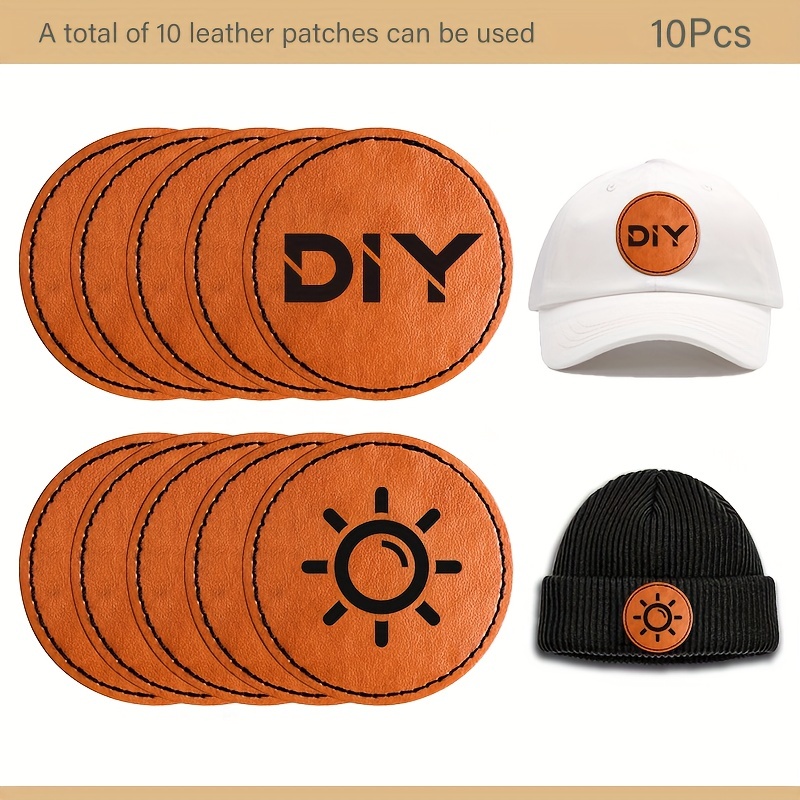 6 Styles Laserable Blank Leatherette Patches With Adhesive For Men