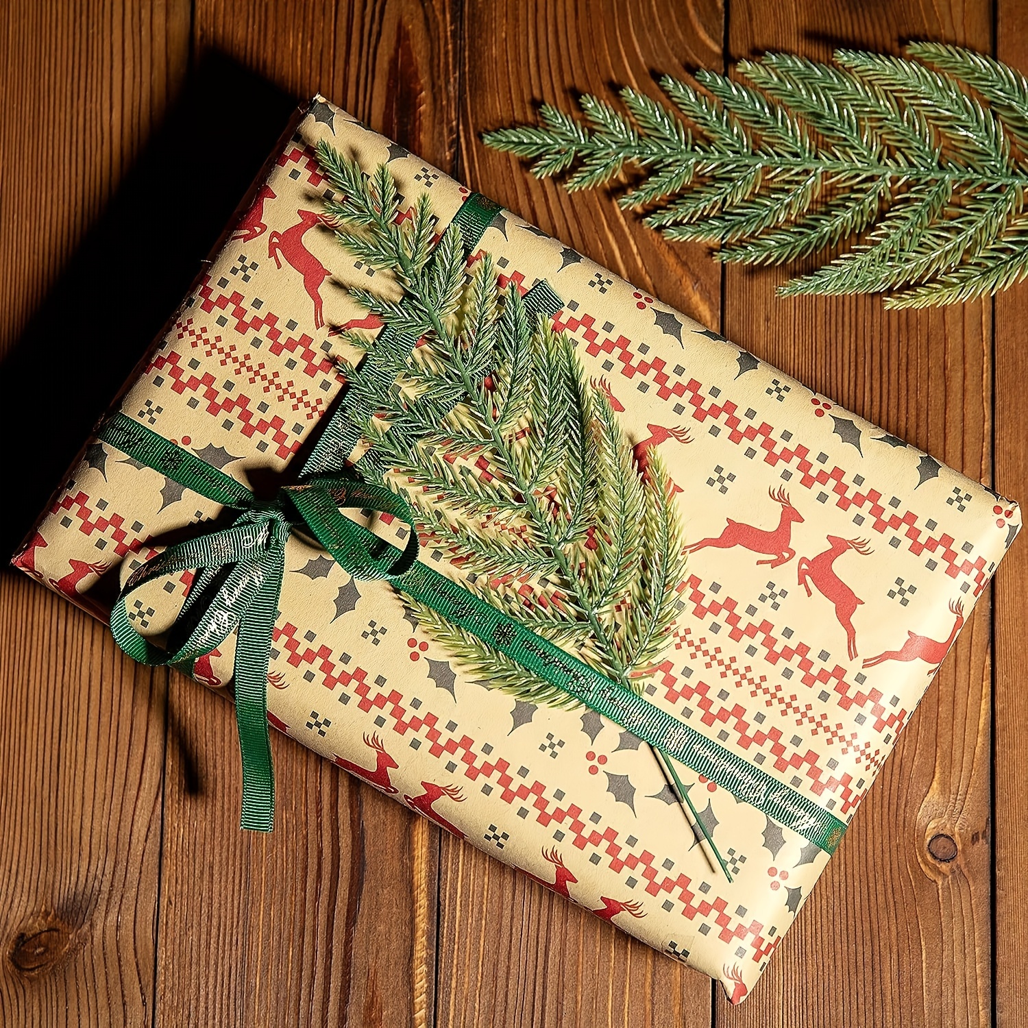 Pinecones and Winter Greeneries Patterned Tissue Paper