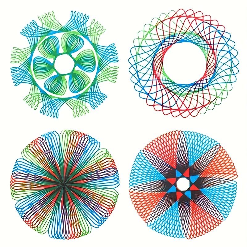 12/22pcs Spirograph Drawing Toys Ruler Set Interlocking Gears & Wheels  Drawing Accessories Creative Educational Rulers For Children