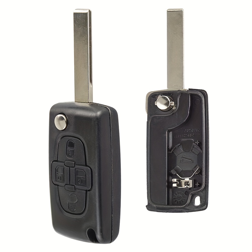 Schlüsselgehäuse mit Klinge kompatibel mit Peugeot 207cc, 307, 308cc, 407  und Expert 3 CE0523 Plip Key Case Car Utility Fernbedienung 3 Tasten