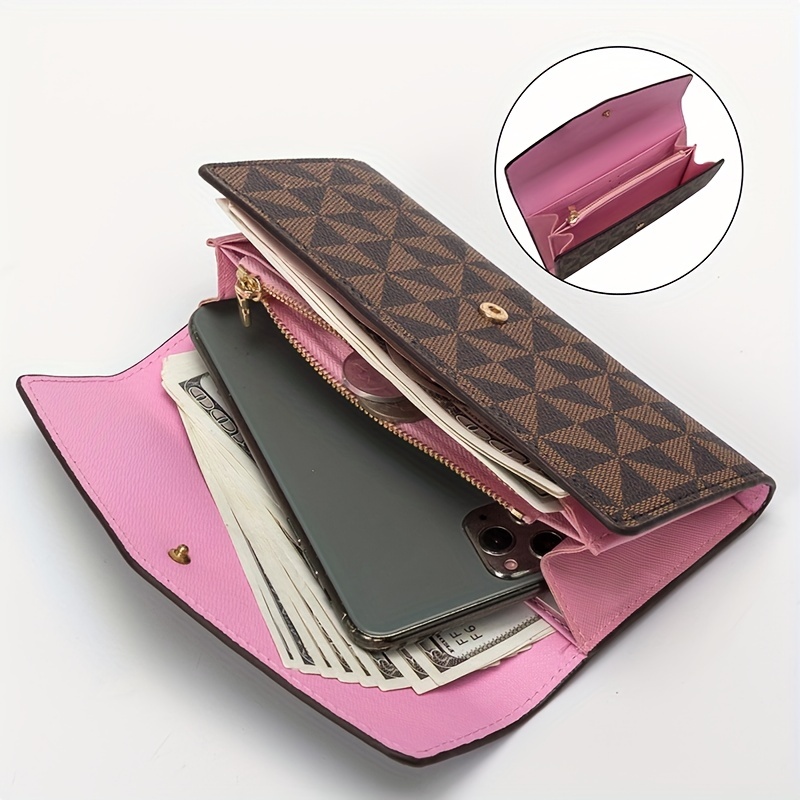 Retro Mini Clutch Wallet, Classic Kiss-lock & Zipper Coin Purse, Card Case  With Removable Wristlet - Temu