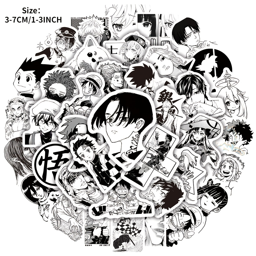 Manga Stickers Black and White (50 pcs)