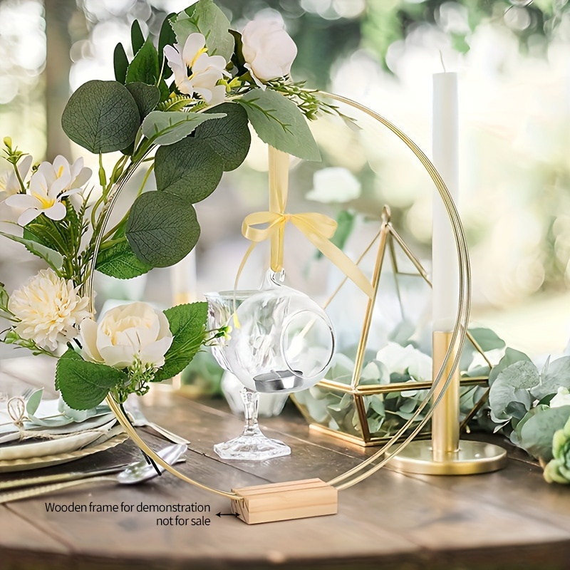 10 Pack Wreath Ring, Macrame Bamboo Wood Floral Hoop Crafts