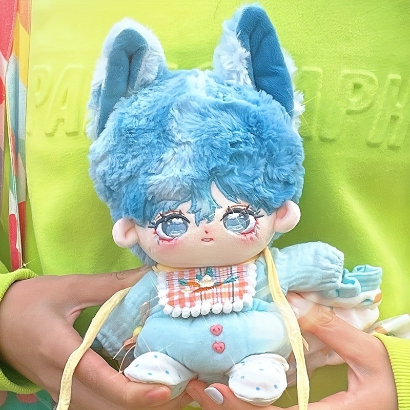 Plush Doll with Big Ears & Tail, Green, Optional Skeleton, Weak Magnet