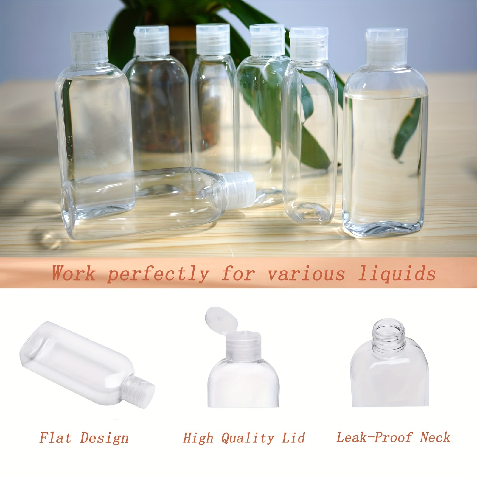 5 packs Refillable Clear Plastic Squeeze Bottles with Flip Cap - TSA  Approved for Liquid Toiletries, Shampoo, Conditioner, and Lotion - BPA Free  - Perfect for Business Trips and Personal Travel