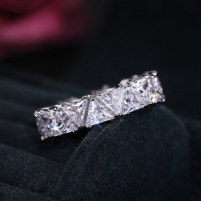 2.0ct Triangle Cut Zircon Eternity Band for Engagement