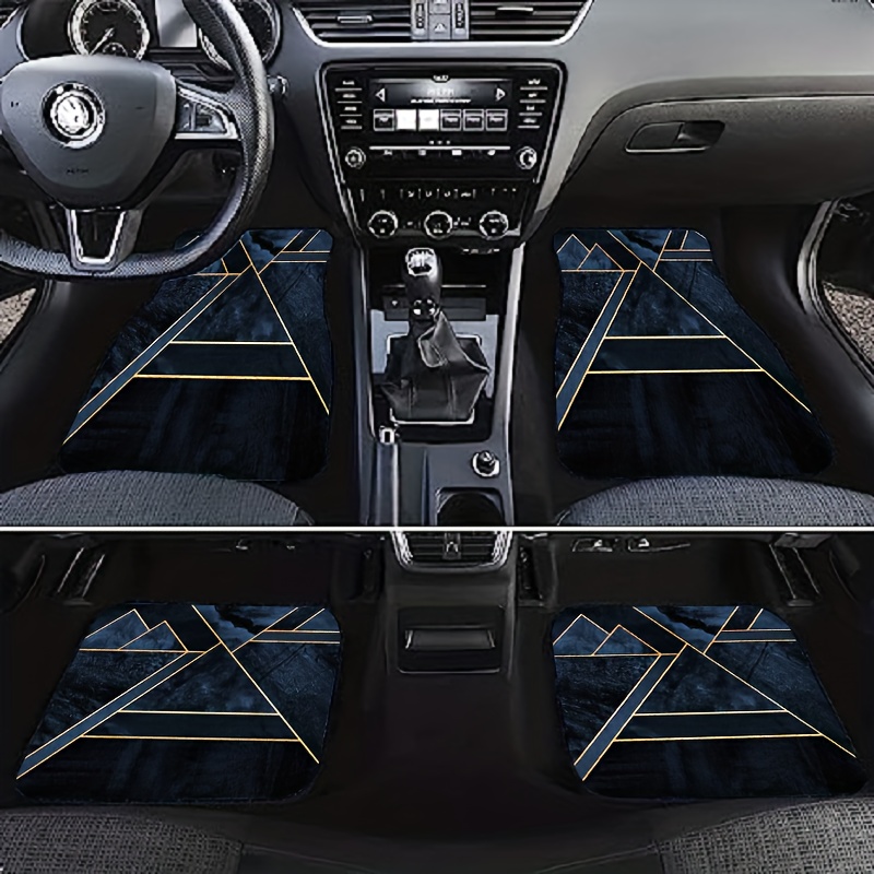 Floor Mats For Car, Truck & SUV Luxus Car Mats Custom All-Weather  Waterproof Diamond Auto Floor Liner Carpets Rugs Black & Blue Stitching