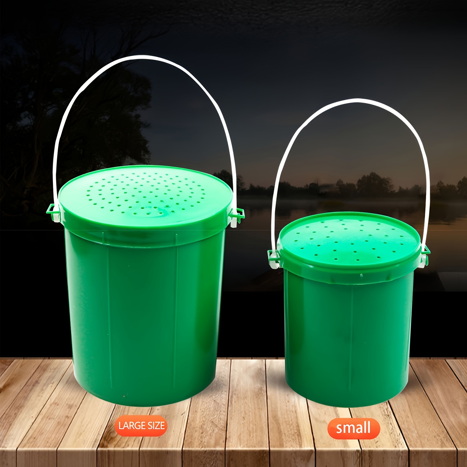 Dual Baits Storage Barrel Live Fish Bucket Breathable Accessories Large  Capacity small 