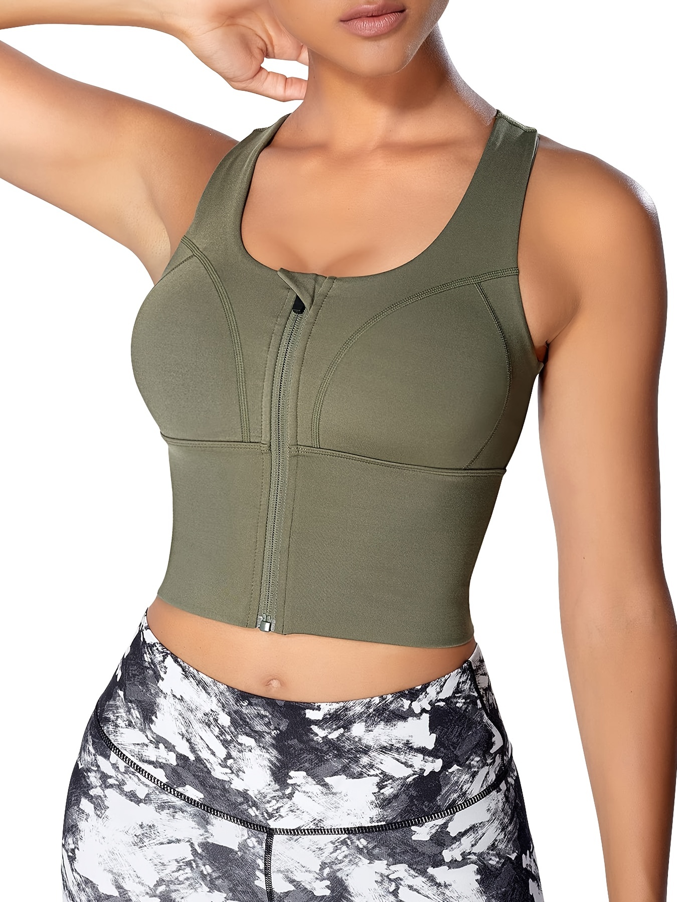 Crop Top Vest Bra Comfort Stretch Yoga Sports Padded Bras Front