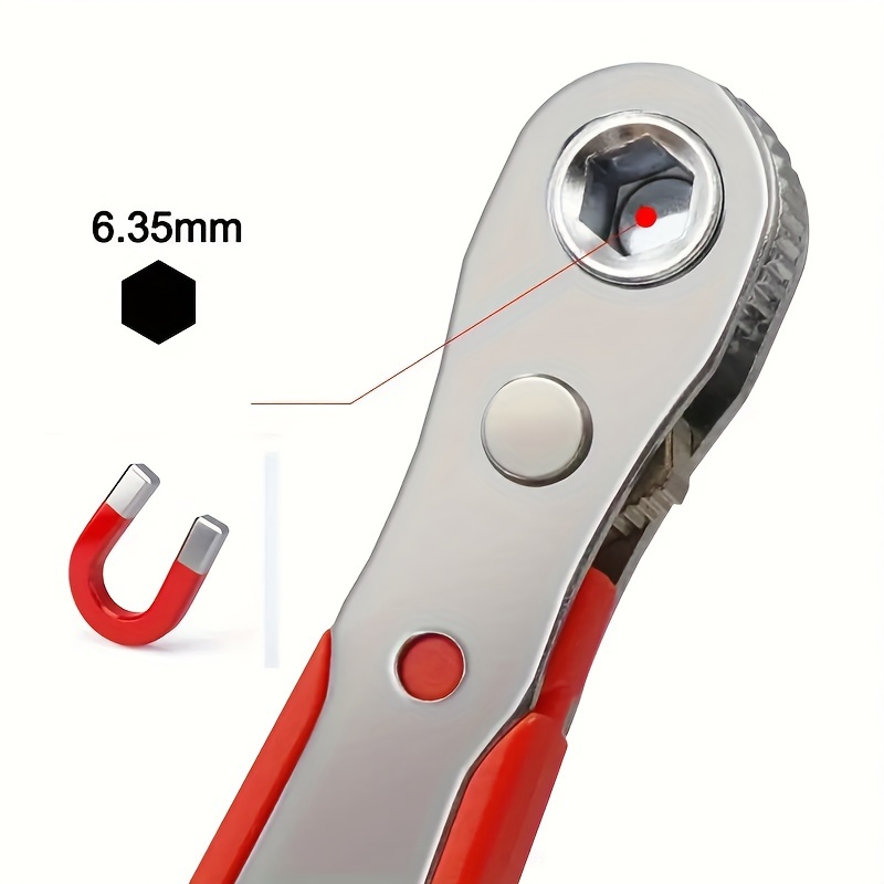 

1pc Plastic Ring Quick Ratchet Wrench With Built-in Magnetic Mini 36 Teeth Positive And Negative Ratchet Screwdriver Metal Flexible Shaft