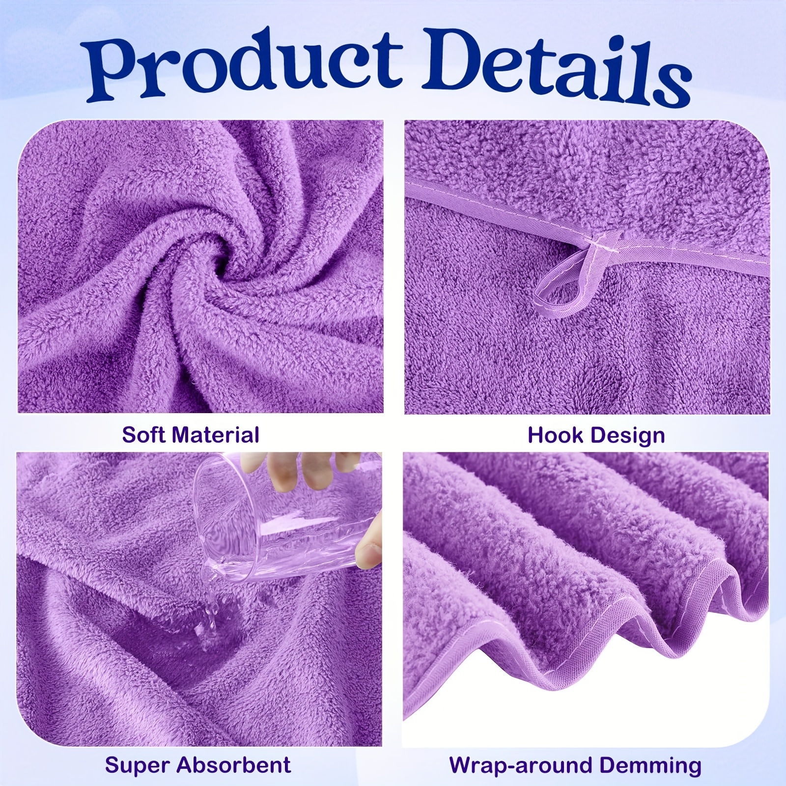 Solid Color Towel Set Super Absorbent Bath Towels Ultra Soft - Temu